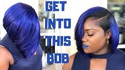 Blue Layered | Quick weave bob tutorial