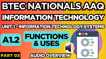 BTEC Nationals IT AAQ | Unit 1 IT | Systems | "A1.2 FUNCTIONS OF DEVICES" | P03 | Audio Overview