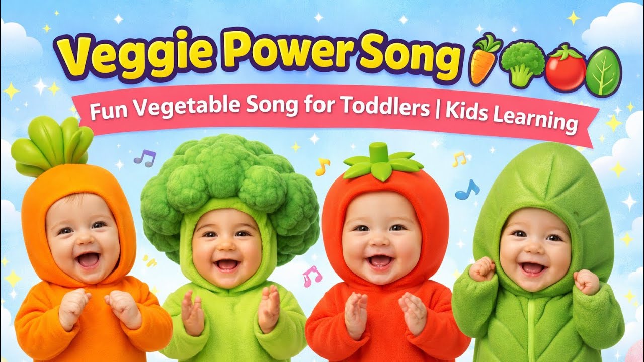 Veggie Power Song 🥕🥦🍅🥬 | Fun Vegetable Song for Toddlers | Kids Learning