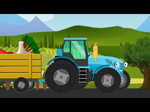 Песенка Для Детей про Синий Трактор. Учим Овощи и Цвета