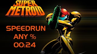 Super Metroid  Any %  Speedrun(TAS)  in 00:24  Full Game