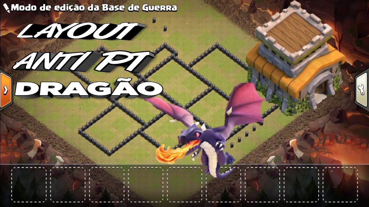 (BASE) LAYOUT CV8/TH8 ANTI PT DRAGÃO | CLASH OF CLANS °Veg3TA°