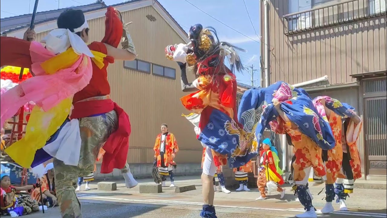 三獅子舞 新湊獅子舞2024【北長徳寺町獅子舞】5月11日 午前 - [ 富山の4K