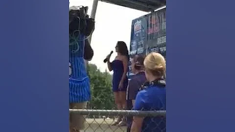 Anne Schrader Singing the National Anthem 2015