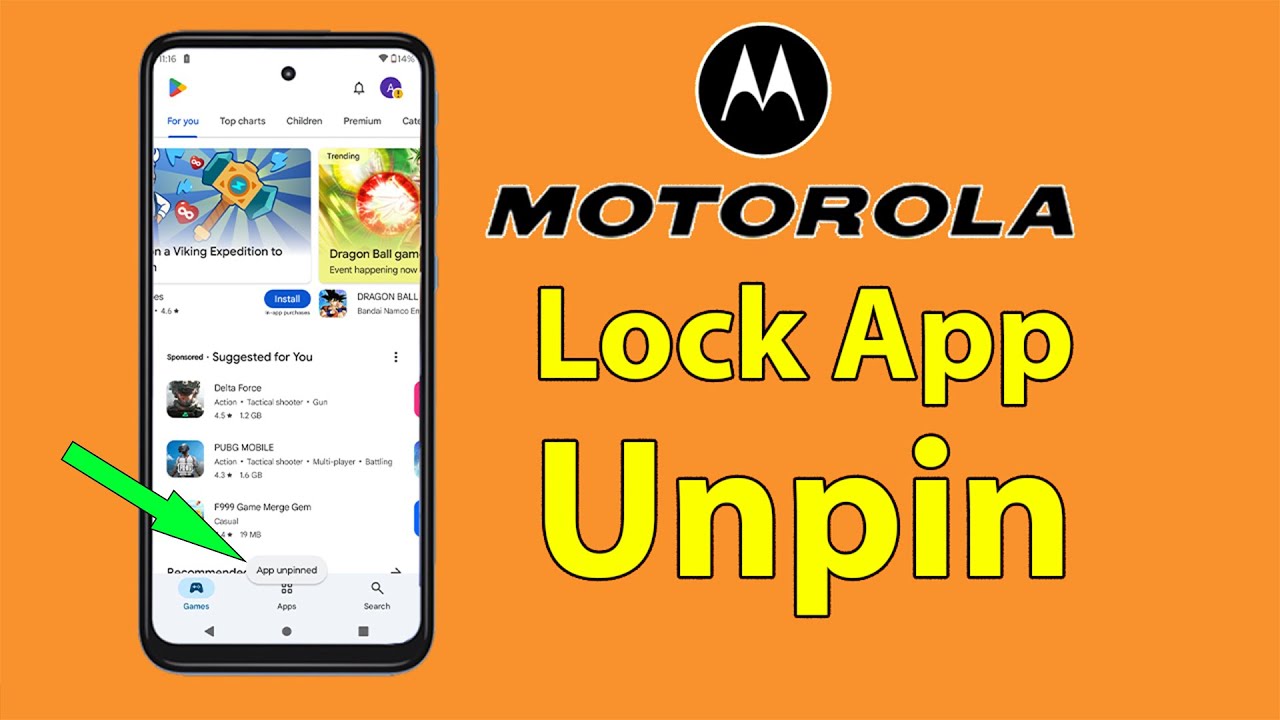 How to unpin app in motorola