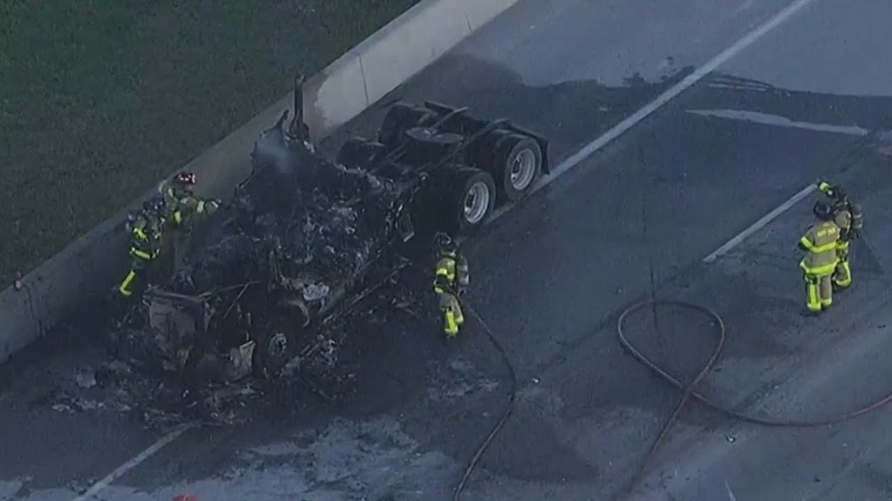 Car catches fire on Turnpike in Northwest Miami-Dade