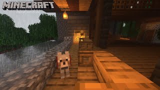 [Serene Minecraft] Rain, Fireplace, and Ambient Music for Sleep | 4 Hours