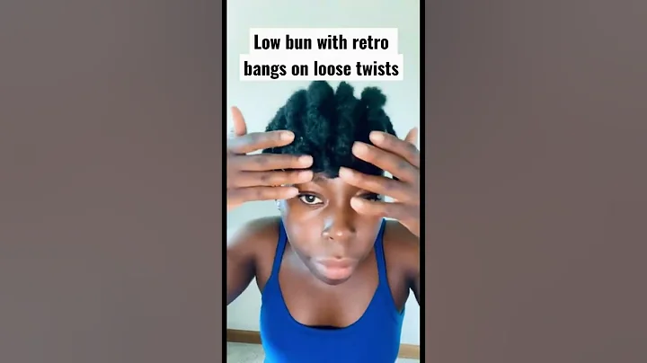 Low bun with retro bangs on loose twists #shorts #4chair #naturalhairstyles #lowbunhairstyles