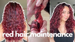 RED HAIR CARE TIPS  hair color maintenance at home + best products for red curly wavy hair ♡