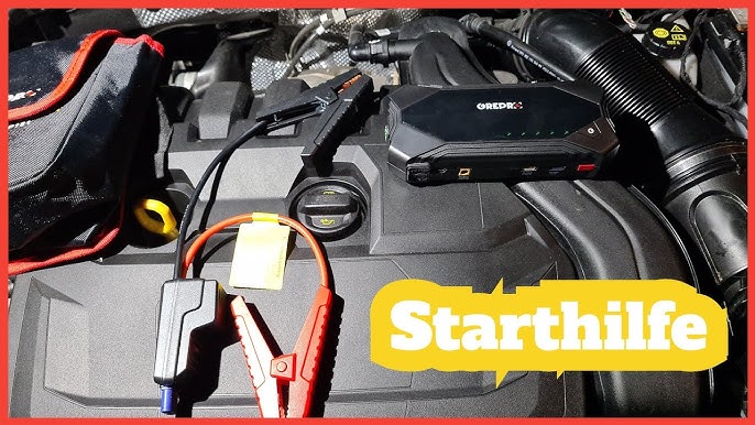 Starthilfe mit Powerbank - Auto Starthilfe mit Jump Starter / Starthilfe  Booster 🚗+🔌+🔋▻ so geht's 