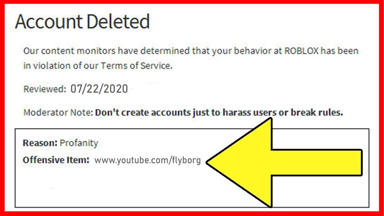 Easiest Ways To Get Banned On Roblox Youtube - roblox account banned picture 2021