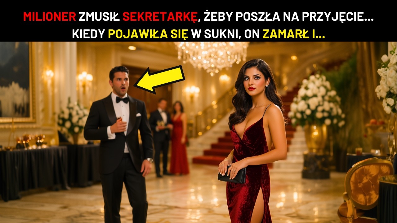 MILIONER ZMUSIŁ SEKRETARKĘ, ŻEBY POSZŁA NA PRZYJĘCIE... KIEDY PRZYSZŁA W SUKNI, ON ZAMARŁ I...