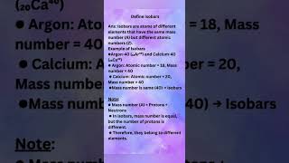 Define Isobars/ 💫💥 #define #isobars #class9 #structureoftheatom #Physics #viral #trending #elements