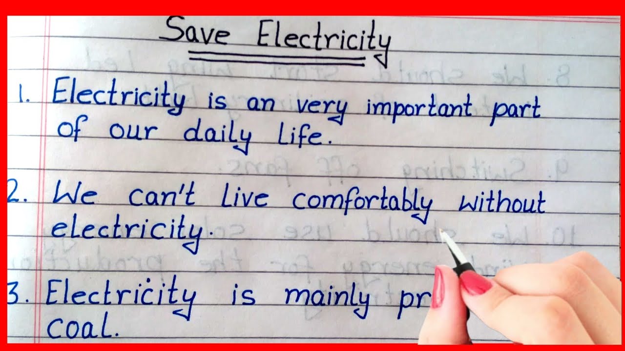 10 lines essay a day without electricity paragraph