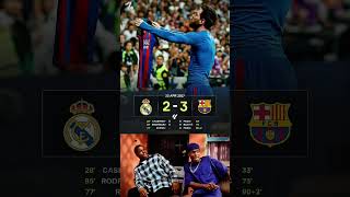 Lionel Messi with the game winner and his 500th goal for Barcelona leaving the Bernabéu silenced.👕🤫