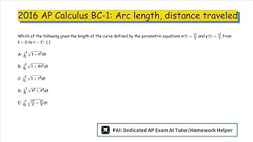 2016 AP Calculus BC.1: Arc length, distance traveled