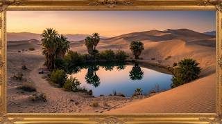 Desert Oasis Palm Springs | 4K Calm Sand Dunes and Water Reflection (2 Hours)