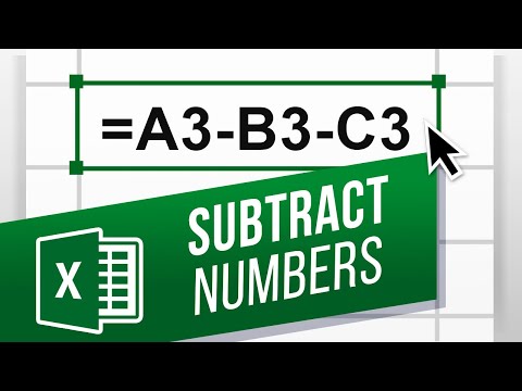 Video: How To Subtract A Number In Excel