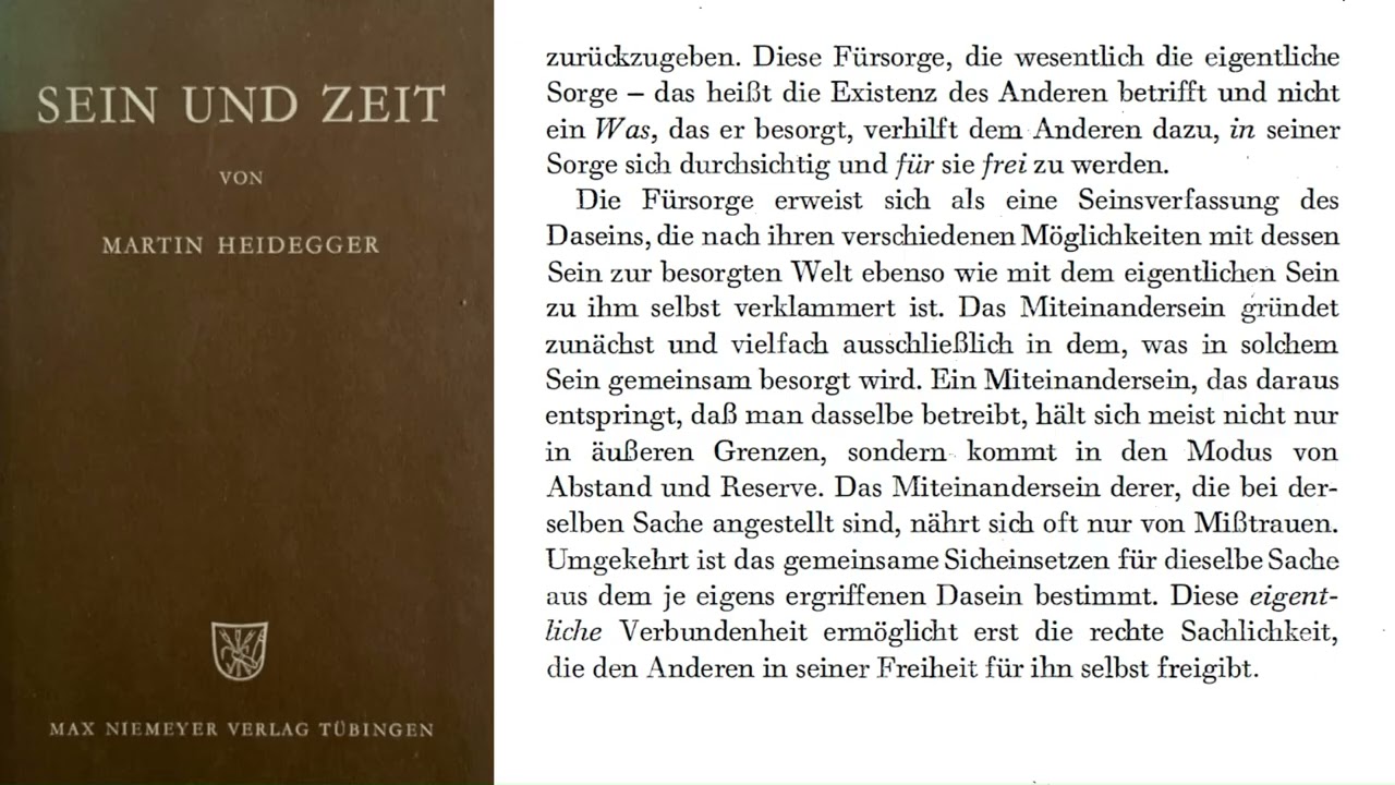 Heidegger | SEIN UND ZEIT | I. Abschnitt: Kapitel 4 | § 26 (2/3)