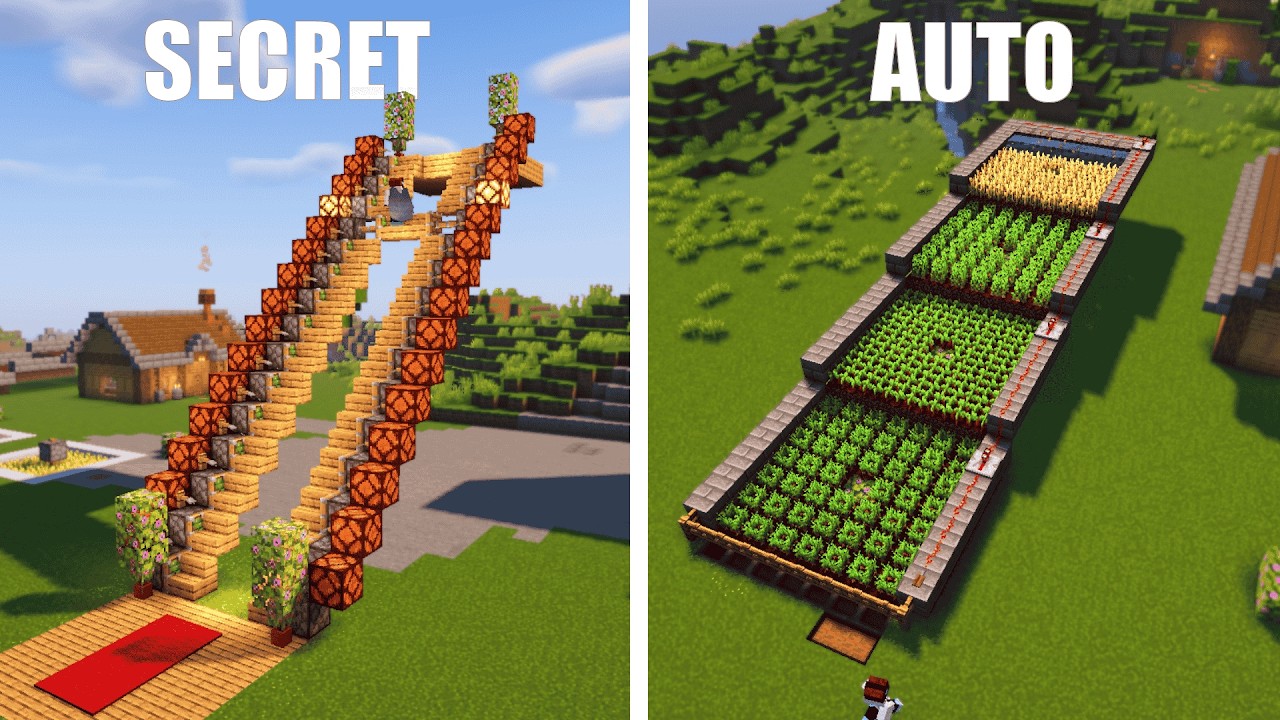 Redstone Stairs Tutorial 3+ Secret Redstone Build Hacks You Didn’t Know | Hidden Stairs, RGB ...