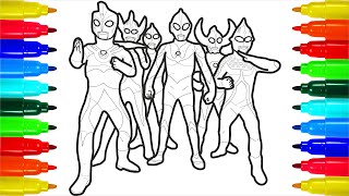 Ultraman Superhero Gang Coloring  Pages
