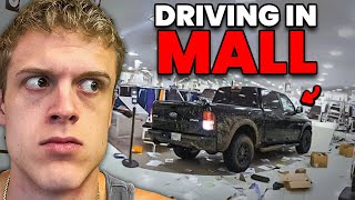 Man Drives Through Mall Running From Cops
