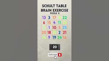 Brain Exercise | Schulte Table | Puzzle 8 #shorts #shortvideo #games