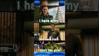 Marval funny post of loki iron man and hulk #funny #marvel