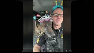 Police Officer O'Reilly and Radar on his birthday