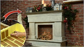 DIY A SUPER REALISTIC FAUX FIREPLACE/NO TOOLS NEEDED!