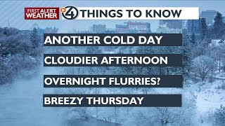 A cold, cloudier Wednesday