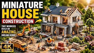 Tiny Construction Workers Build a Beautiful Miniature House | Satisfying Build 