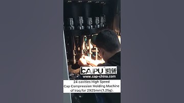 24 Cavities High Speed Cap Compression Molding Machine without valves of Iraq for 2925 mm water cap.