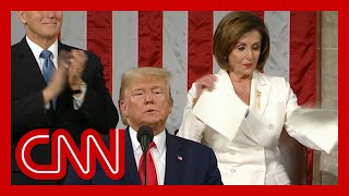 Nancy Pelosi rips up Trump's State of the Union speech