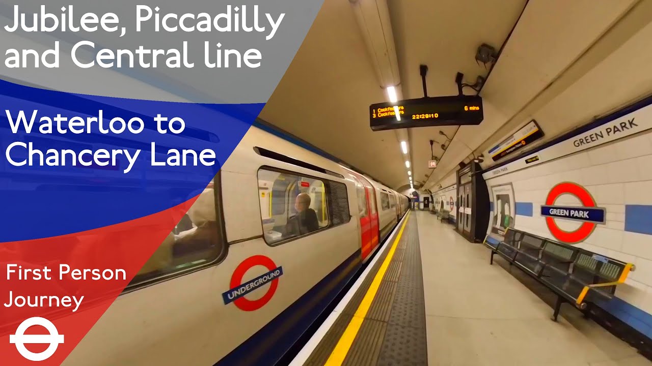 London Underground First Person Journey - Waterloo to Chancery Lane via Green Park & Holborn