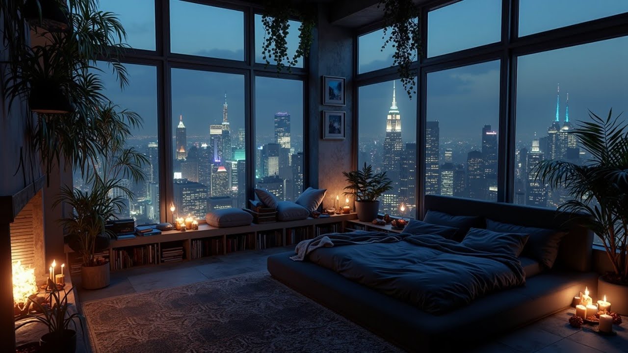 Городские ночные вибрации для глубокой работы и расслабляющей музыки