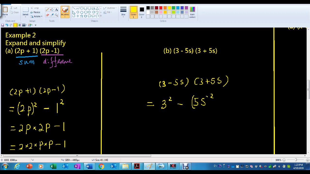 Year 10 Algebra III Difference of Two Squares - YouTube
