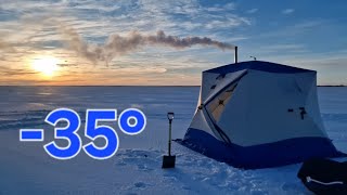 FROST -35. LET'S SPEND THE NIGHT WITH YOUR LOVED ONES IN A TENT WITH A STOVE ON A GLACIER!