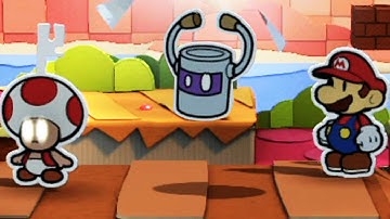 Paper Mario Color Splash - 100% Walkthrough Part 2 No Commentary Gameplay - Justice Toad & The Fan