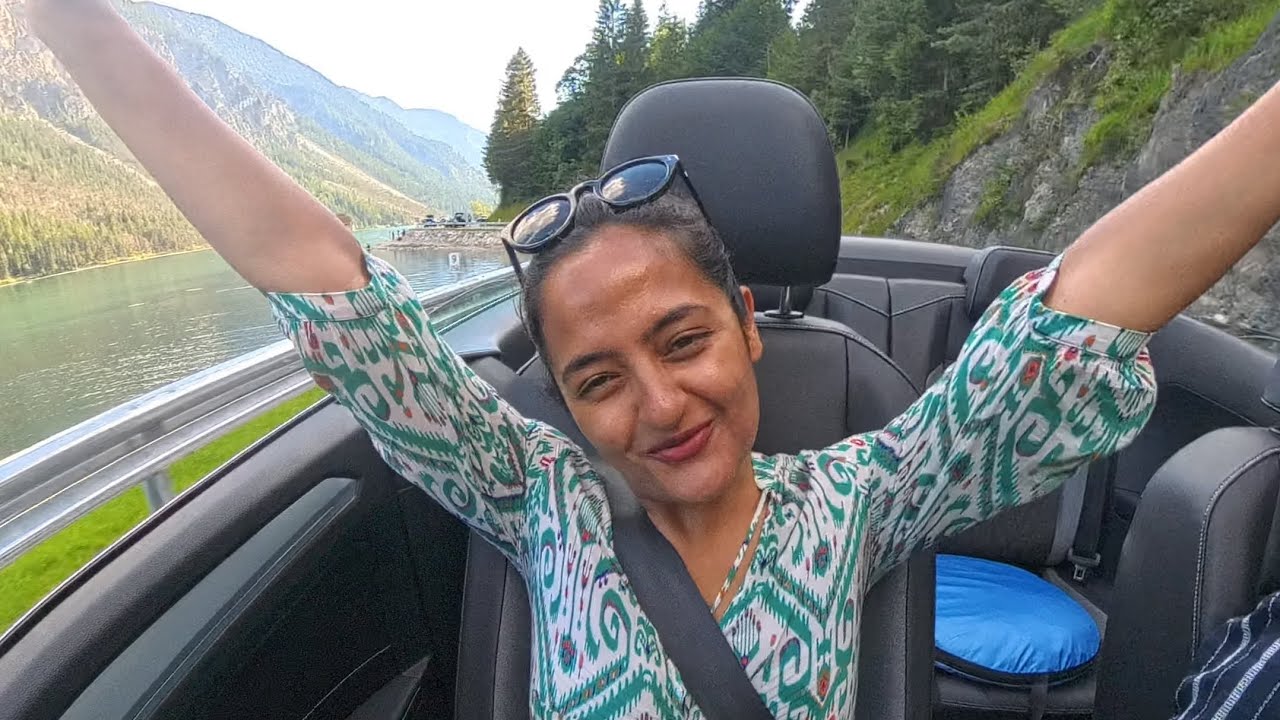 Driving the Austrian Alps in a convertible car in 360° | Scenic Route to Lake Plansee Immersive
