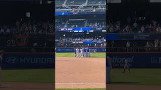 The Mets celebrate Francisco Lindor’s walk-off hit.