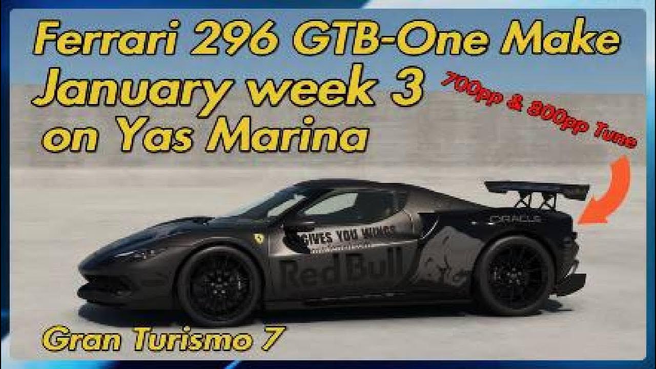 Ferrari 296 GTB-One Make  January week 3 700pp & 800pp tuning information