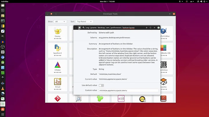 Any GNOME + Ubuntu OS: Add | Remove Close - Maximize - Minimize Button