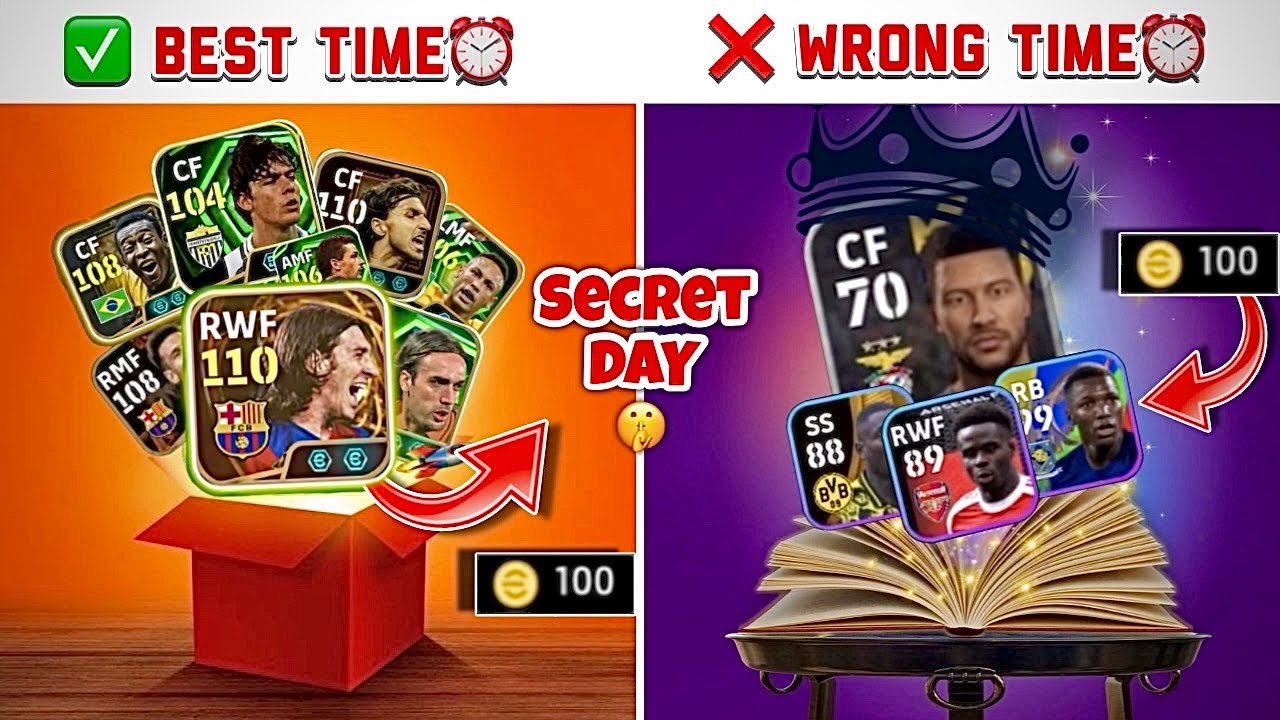 Лучшее время и дни для открытия наборов 😱 | Почему вы скучаете по эпическим предметам | eFootball...