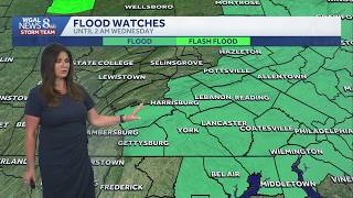 Scattered thunderstorms, some with heavy rain possible for south-central PA