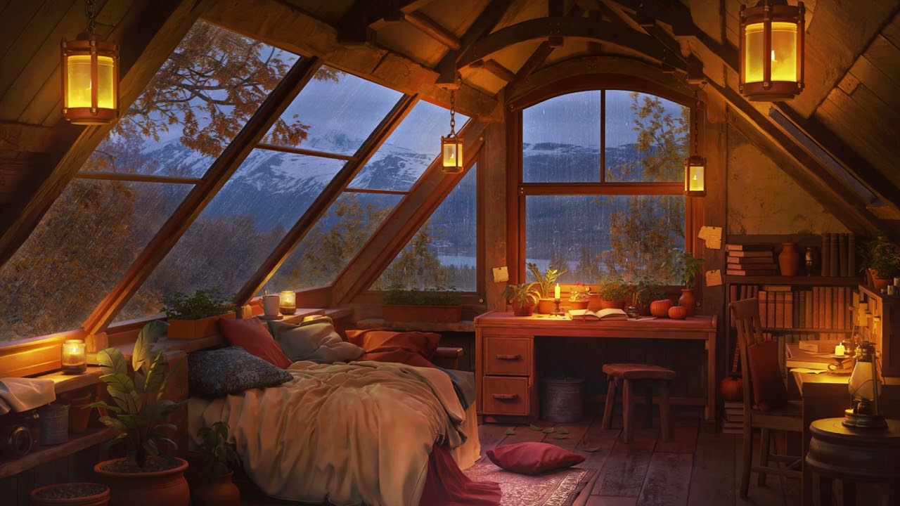 Goodbye Stress to Sleep Instantly with Heavy Rain \u0026 Thunder on Old Metal Roof in Rainforest at Night