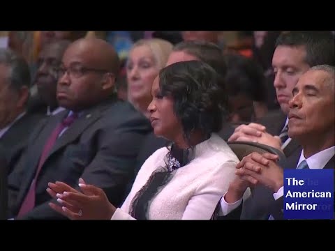 Barack Obama falls asleep as Hillary Clinton speaks at Elijah Cummings funeral