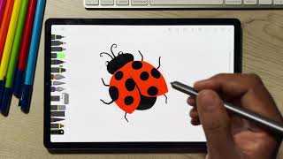 How to draw a Ladybird on Android Tab in Drawing Desk  🎨 screenshot 2