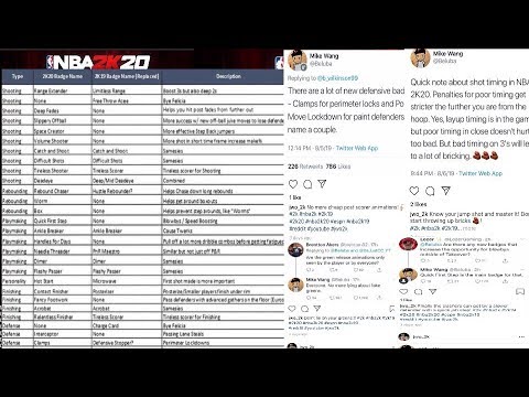 *NEW* NBA 2K20 FULL CONFIRMED BADGE LIST AND GAMEPLAY CHANGES! - YouTube
