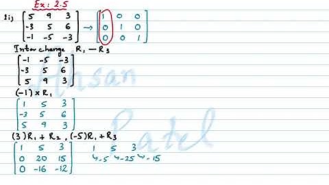New Book XI Chap 2 Matrices Ex 2.5 Part A Q1 i by Sir Ahsan Abdullah Patel - Echolon Form